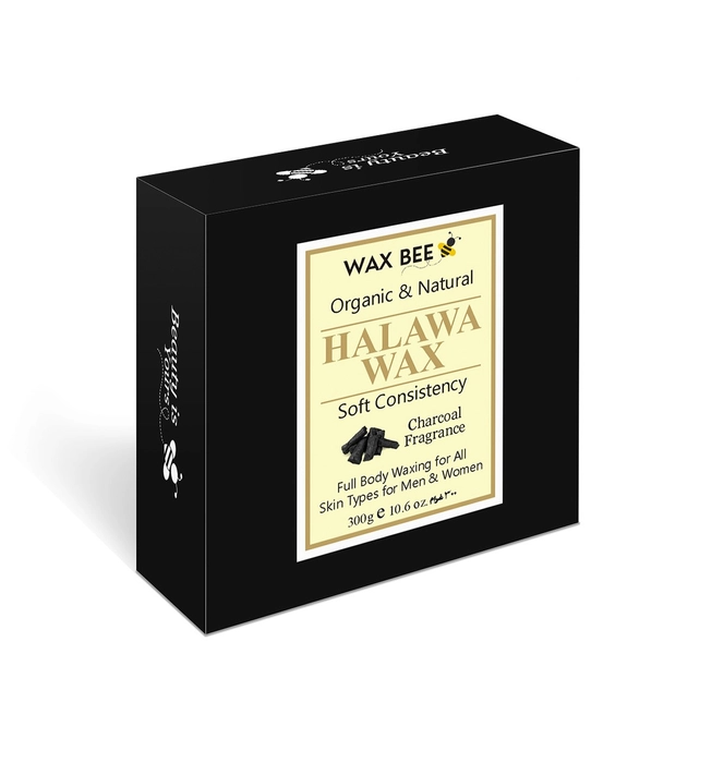 Charcoal Halawa Organic Wax - 300gm - Free Applicator