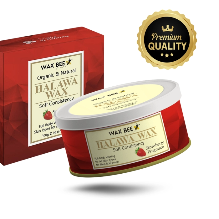 Wax Bee Strawberry Halawa Organic Wax - 300gm - With Free Applicator
