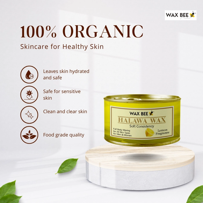 Lemon  Halawa Organic Wax - 300gm - Free Applicator