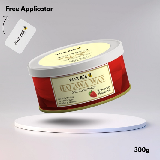 Wax Bee Strawberry Halawa Organic Wax - 300gm - With Free Applicator