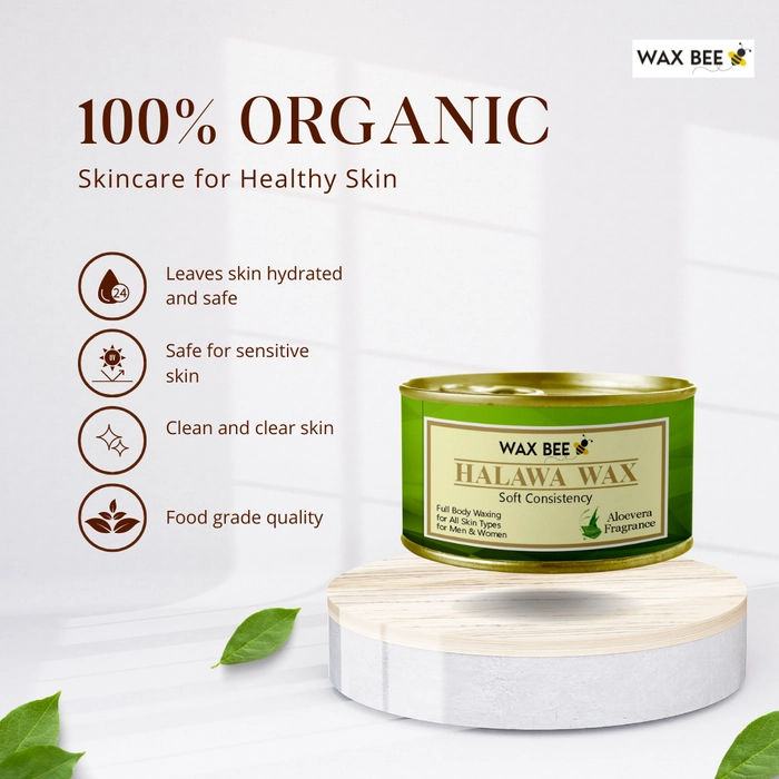 Aloe Vera Halawa Organic Wax - 300gm - Free Applicator