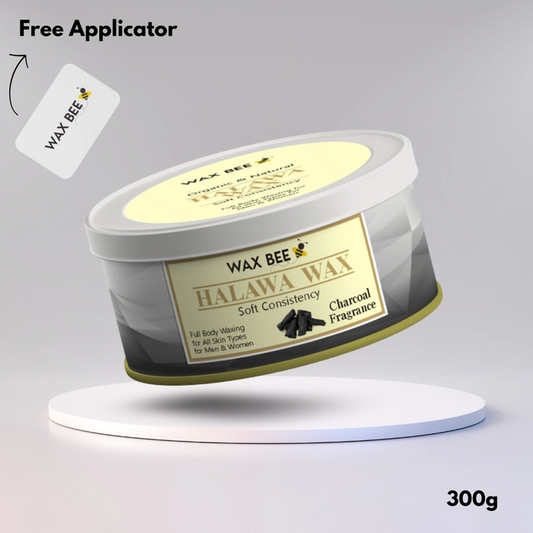 Charcoal Halawa Organic Wax - 300gm - Free Applicator
